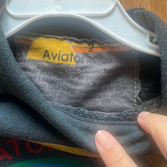 Aviator Nation Kids Sweatshirt with Rainbow Logo - Charcoal - Picture 3 of 7